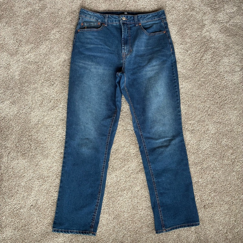 FRYE Women's Stretch High Rise Straight Regular Fit Blue Denim Jeans Size 10/30